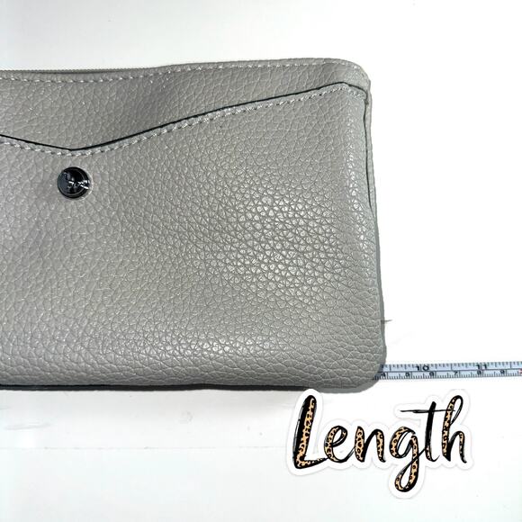 Nine West Sierra Tote Handbag with Matching Wallet Gray Navy Leather Purse NWT - Picture 15 of 16